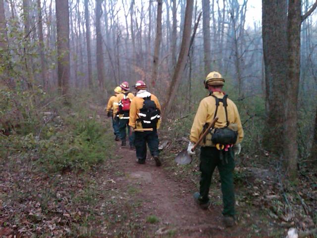 Hopewell Fire - April 2012 - The long walk in